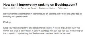 unaprijediti ranking na booking.com