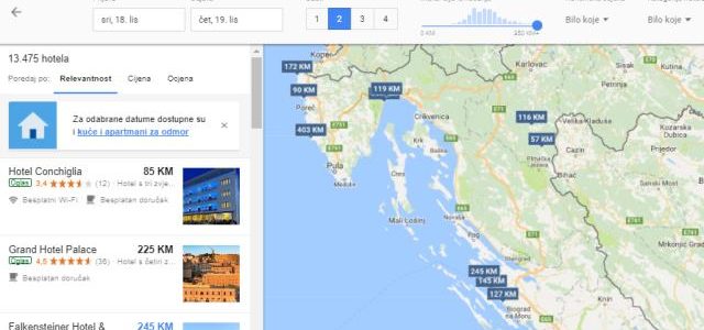 Google Hotel Ads prikaz cijena smještaja