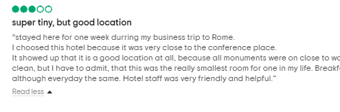 Neutralna recenzija hotela.